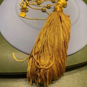 Vintage Anne Klein AK Gold Tassel Necklace.